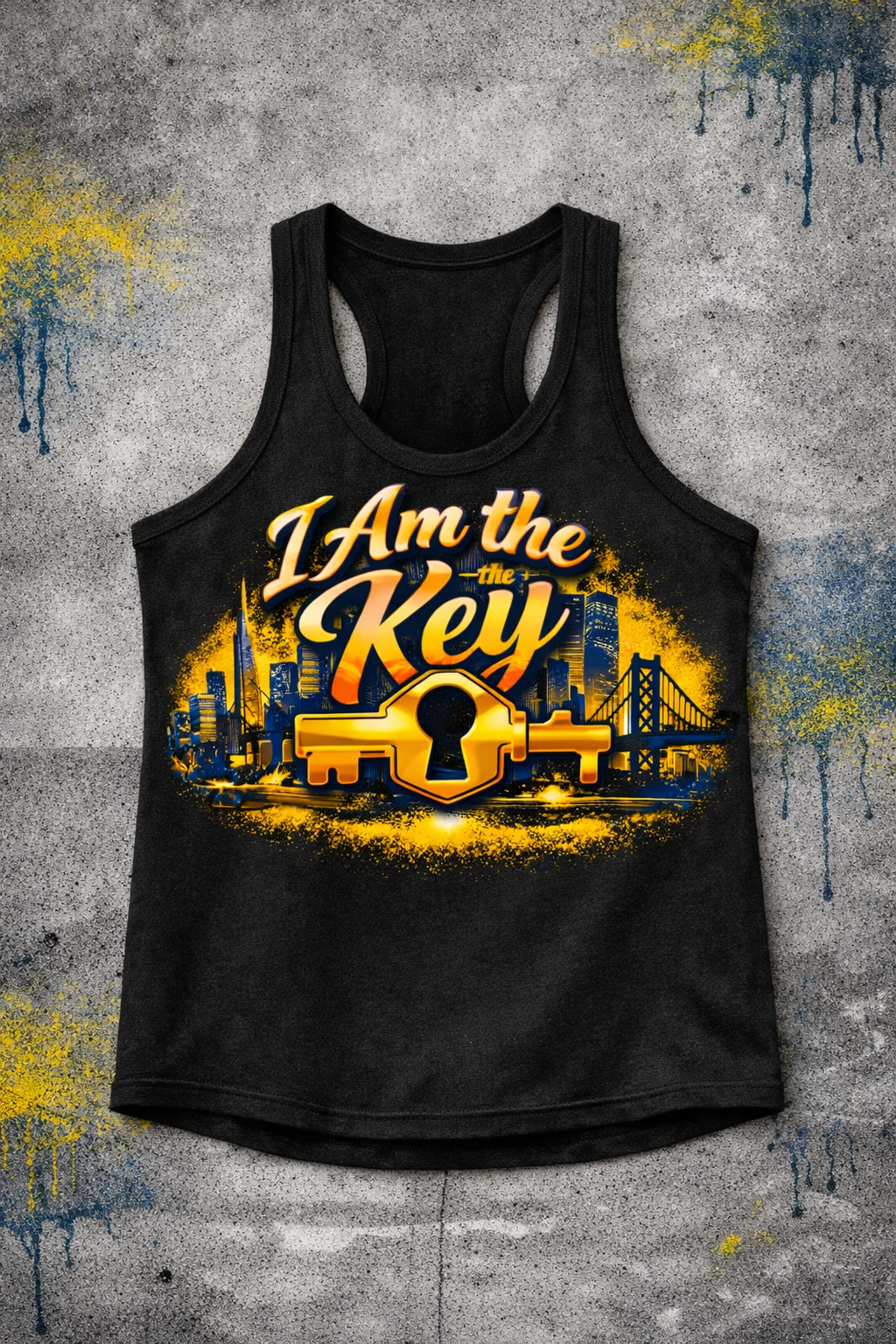 I Am the Key Graphic Racerback Tank - Black